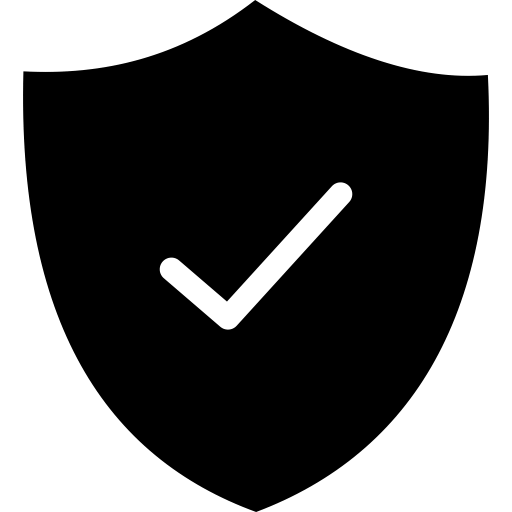Paslaugos shield checkmark black icon